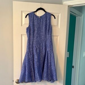 Tommy Hilfiger Lavender Floral Jacquard Fit & Flare Midi Dress